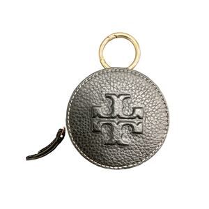 Tory Burch Wallet/ Coin Hard Case Women’s 1 Size Pebbled Leather Black And Gold